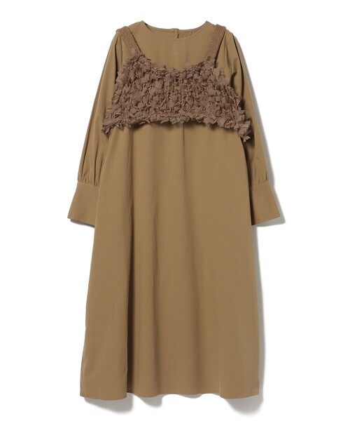 BEAMS HEART(ビームスハート)の「チュール ニット キャミソール × ワンピース(セットアイテム)(ワンピース・レディース・チャコールグレー/ホワイト系その他5/ブラウン系その他・FREE)」の22枚目の写真