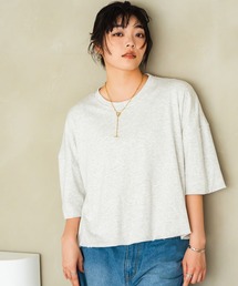 ［INOIE］メランジクールドロップショルダー ルーズカットソー