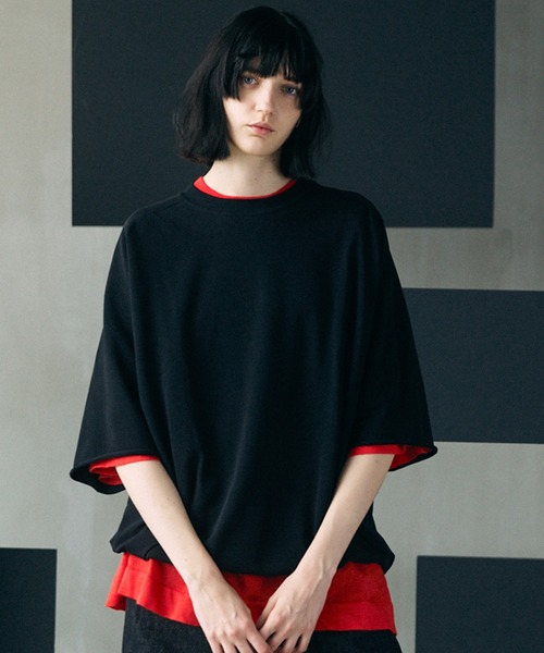 MAISON SPECIAL(メゾンスペシャル)の「《UNISEX》Suvin Blend Cotton Prime-Over High Twist Lightweight Sweat T-shirt/スヴィンブレンドプライムオーバーハイツイストライトスウェットTシャツ【MAISON SPECIAL/メゾンスペシャル】(Tシャツ/カットソー・メンズ・ブラック・2/1/0)」の1枚目の写真