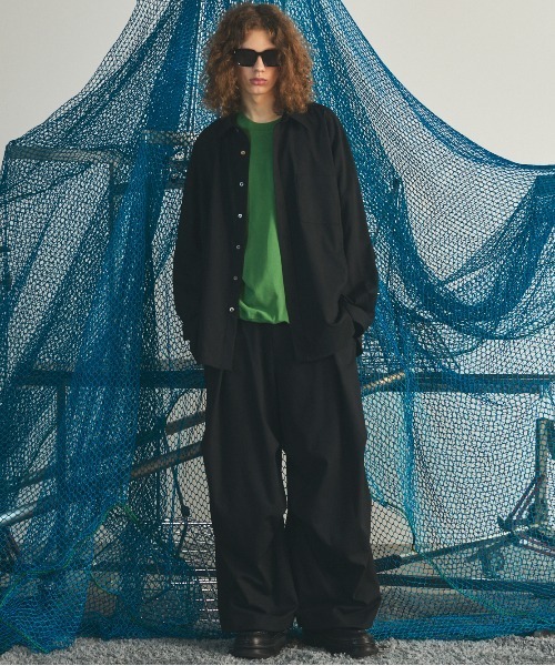 MAISON SPECIAL(メゾンスペシャル)の「《UNISEX》Suvin Blend Cotton Prime-Over High Twist Lightweight Sweat T-shirt/スヴィンブレンドプライムオーバーハイツイストライトスウェットTシャツ【MAISON SPECIAL/メゾンスペシャル】(Tシャツ/カットソー・メンズ・ブラック/ライトグリーン/オフホワイト・2/1/0)」の5枚目の写真