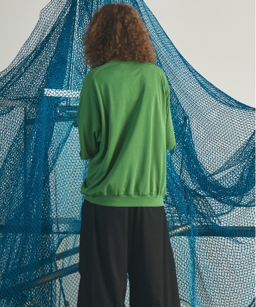 MAISON SPECIAL(メゾンスペシャル)の「《UNISEX》Suvin Blend Cotton Prime-Over High Twist Lightweight Sweat T-shirt/スヴィンブレンドプライムオーバーハイツイストライトスウェットTシャツ【MAISON SPECIAL/メゾンスペシャル】(Tシャツ/カットソー・メンズ・ブラック/ライトグリーン/オフホワイト・2/1/0)」の10枚目の写真