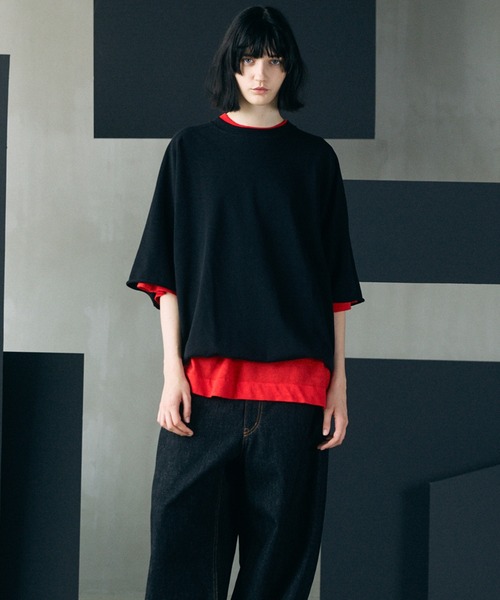 MAISON SPECIAL(メゾンスペシャル)の「《UNISEX》Suvin Blend Cotton Prime-Over High Twist Lightweight Sweat T-shirt/スヴィンブレンドプライムオーバーハイツイストライトスウェットTシャツ【MAISON SPECIAL/メゾンスペシャル】(Tシャツ/カットソー・メンズ・ブラック/ライトグリーン/オフホワイト・2/1/0)」の11枚目の写真
