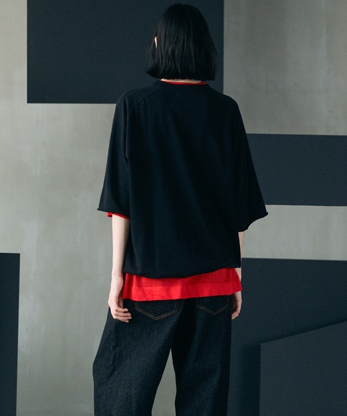 MAISON SPECIAL(メゾンスペシャル)の「《UNISEX》Suvin Blend Cotton Prime-Over High Twist Lightweight Sweat T-shirt/スヴィンブレンドプライムオーバーハイツイストライトスウェットTシャツ【MAISON SPECIAL/メゾンスペシャル】(Tシャツ/カットソー・メンズ・ブラック/ライトグリーン/オフホワイト・2/1/0)」の13枚目の写真