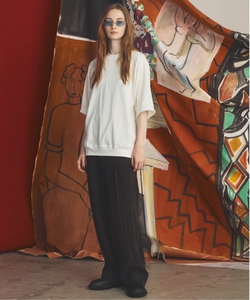 MAISON SPECIAL(メゾンスペシャル)の「《UNISEX》Suvin Blend Cotton Prime-Over High Twist Lightweight Sweat T-shirt/スヴィンブレンドプライムオーバーハイツイストライトスウェットTシャツ【MAISON SPECIAL/メゾンスペシャル】(Tシャツ/カットソー・メンズ・ブラック/ライトグリーン/オフホワイト・2/1/0)」の7枚目の写真