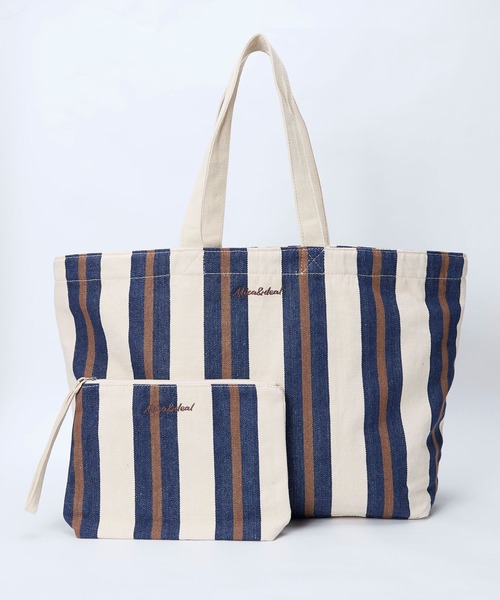 MICA&DEAL（マイカ＆ディール）の「ストライプキャンバストートバッグ（トートバッグ・レディース・イエロー/ブラウン/ネイビー・FREE）」の15枚目の写真
