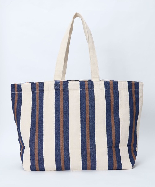 MICA&DEAL（マイカ＆ディール）の「ストライプキャンバストートバッグ（トートバッグ・レディース・イエロー/ブラウン/ネイビー・FREE）」の18枚目の写真