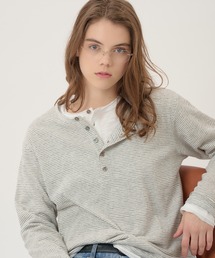 Perushu（ペルーシュ）の「CUTOFF HENLEY SLUB LONG SLEEVE TSHIRT／カットオフヘンリースラブロンT（Tシャツ/カットソー）」