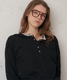 Perushu（ペルーシュ）の「CUTOFF HENLEY SLUB LONG SLEEVE TSHIRT／カットオフヘンリースラブロンT（Tシャツ/カットソー）」