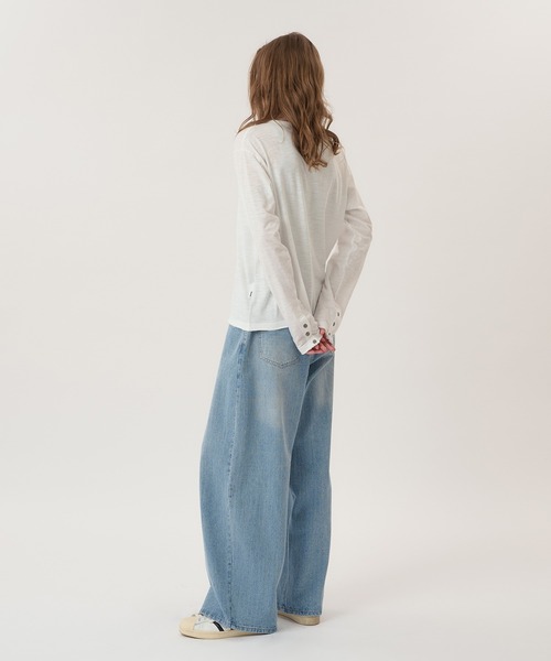 Perushu(ペルーシュ)の「CUTOFF HENLEY SLUB LONG SLEEVE TSHIRT/カットオフヘンリースラブロンT(Tシャツ/カットソー・メンズ・ボルドー/ブラック/グレー/オフホワイト・MEDIUM/LARGE)」の18枚目の写真