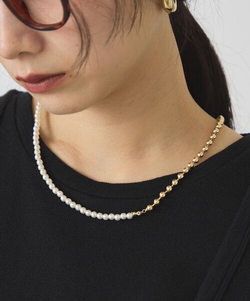 AMERICAN HOLIC（アメリカンホリック）の「パールコンビボールチェーンロングネックレス（ネックレス・レディース・ゴールド/シルバー・FREE）」の7枚目の写真