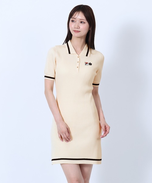MARY QUANT(マリークワント)の「FILA × MARY QUANT ニット ワンピース(ワンピース・レディース・ネイビー/アイボリー・M)」の2枚目の写真