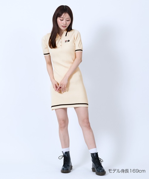 MARY QUANT(マリークワント)の「FILA × MARY QUANT ニット ワンピース(ワンピース・レディース・ネイビー/アイボリー・M)」の6枚目の写真