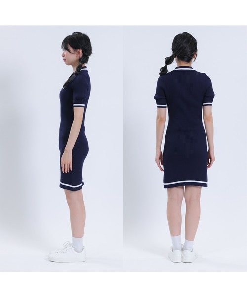 MARY QUANT(マリークワント)の「FILA × MARY QUANT ニット ワンピース(ワンピース・レディース・ネイビー/アイボリー・M)」の9枚目の写真