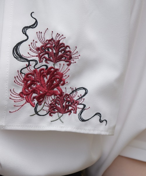axes femme(アクシーズファム)の「彼岸花刺繍ネクタイBL(シャツ/ブラウス・レディース・ブルー/レッド/ホワイト・FREE)」の8枚目の写真