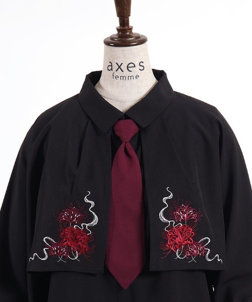 axes femme(アクシーズファム)の「彼岸花刺繍ネクタイBL(シャツ/ブラウス・レディース・ブルー/レッド/ホワイト・FREE)」の17枚目の写真