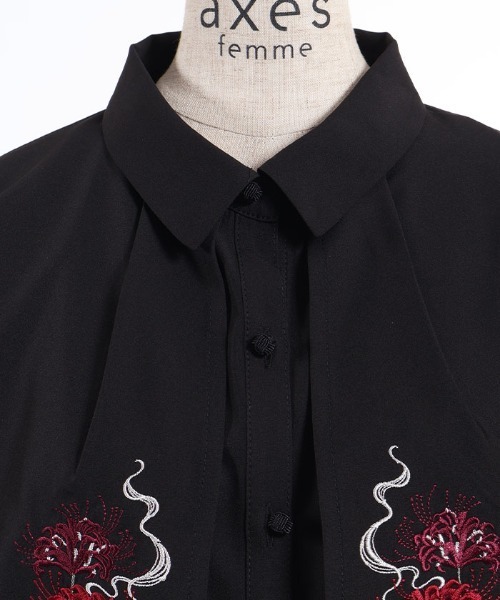axes femme(アクシーズファム)の「彼岸花刺繍ネクタイBL(シャツ/ブラウス・レディース・ブルー/レッド/ホワイト・FREE)」の20枚目の写真