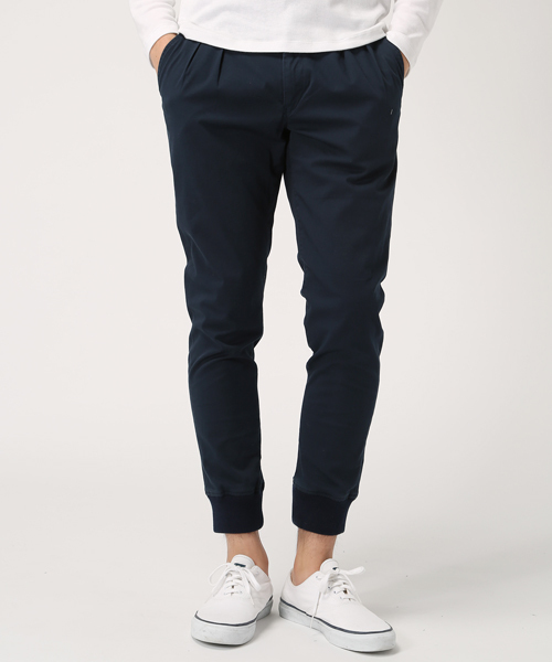 TR STRECH RIBBED 2TUCK PANT XL ネイビー TR STRECH RIBBED 2TUCK PANT XL ネイビー - パンツ安価