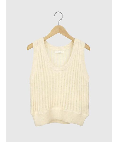 FIKA.(フィーカ)の「Shaggy knit vest(ニット/セーター・レディース・ブラック/オフホワイト・MEDIUM)」の21枚目の写真