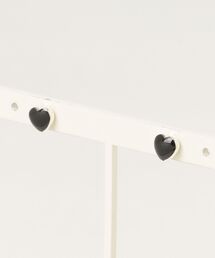 SCALA（スカラ）の「【SCALA/スカラ】オニキスハートピアス（SV925)（ピアス（両耳用））」