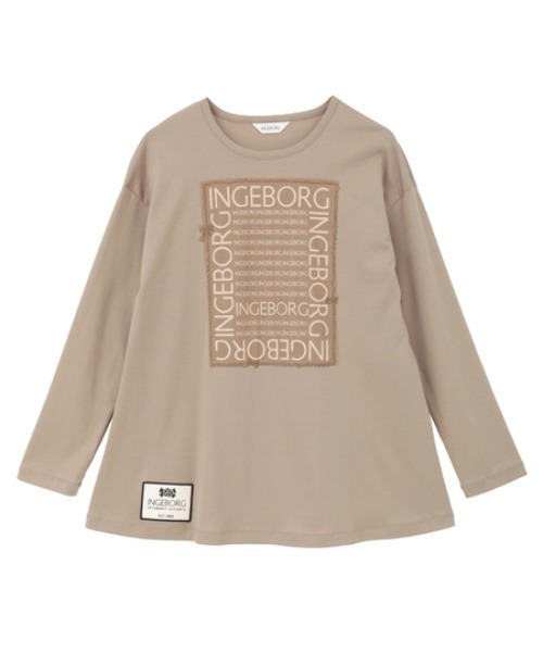 INGEBORG(インゲボルグ)の「ロゴアレンジプリントカットソー(Tシャツ/カットソー・レディース・レッド/キナリ/グレイッシュベージュ/ブラック・LARGE)」の3枚目の写真