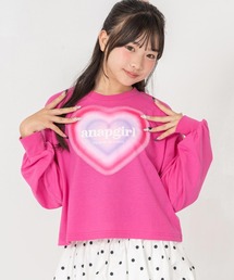ANAP GiRL（アナップガール）の「ハートクロップドロンＴ（Tシャツ/カットソー）」