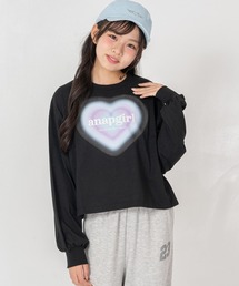 ANAP GiRL（アナップガール）の「ハートクロップドロンＴ（Tシャツ/カットソー）」