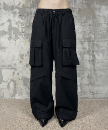 Panel Multi Pocket Cargo Pants (Black)