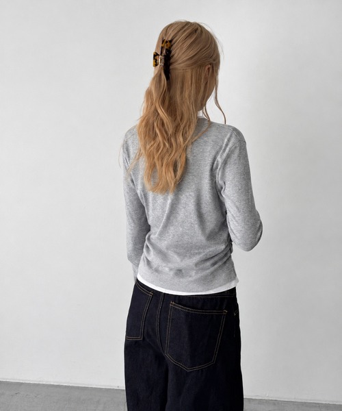 CANAL JEAN(キャナルジーン)の「El mar レイヤードサイドギャザーロンT(Tシャツ/カットソー・レディース・ブラック/ヘザーグレー・ONE SIZE)」の9枚目の写真