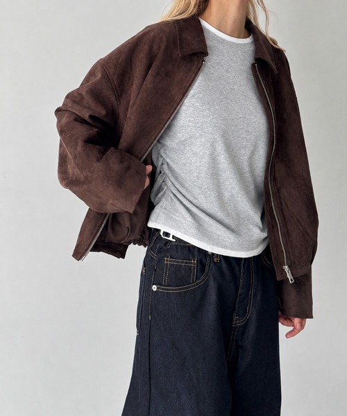 CANAL JEAN(キャナルジーン)の「El mar レイヤードサイドギャザーロンT(Tシャツ/カットソー・レディース・ブラック/ヘザーグレー・ONE SIZE)」の11枚目の写真