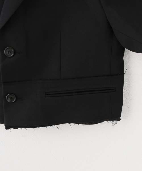IENA(イエナ)の「RE CORD/リコード Raw Edged Detail Crop Jk ジャケット RJJAX26999BKX(その他アウター・レディース・ブラック・38)」の4枚目の写真
