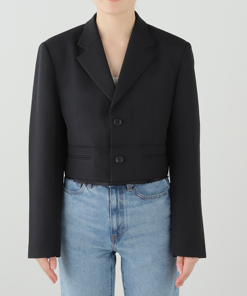IENA(イエナ)の「RE CORD/リコード Raw Edged Detail Crop Jk ジャケット RJJAX26999BKX(その他アウター・レディース・ブラック・38)」の11枚目の写真