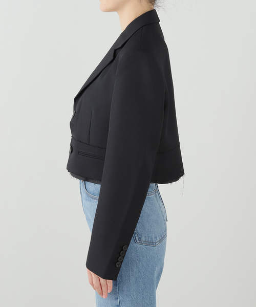 IENA(イエナ)の「RE CORD/リコード Raw Edged Detail Crop Jk ジャケット RJJAX26999BKX(その他アウター・レディース・ブラック・38)」の12枚目の写真