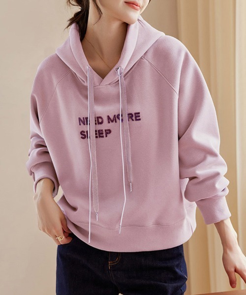 ONEP STAR(ワンピスター)の「ロゴデザインクロスフード長袖パーカー(パーカー・レディース・ピンク・MEDIUM/X-LARGE/LARGE)」の5枚目の写真