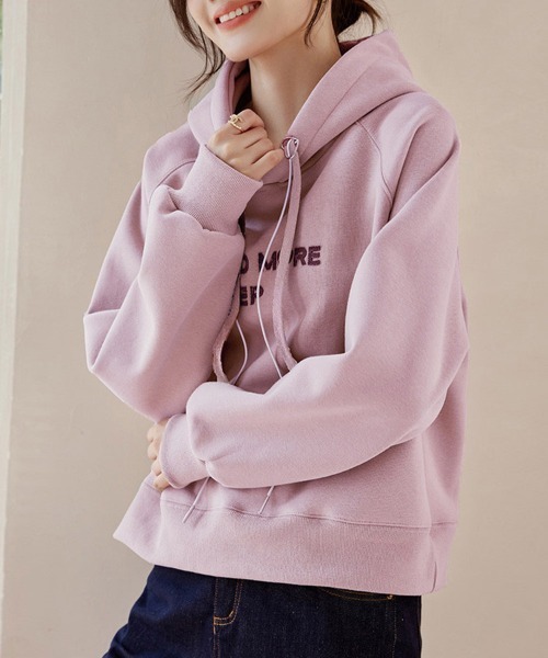 ONEP STAR(ワンピスター)の「ロゴデザインクロスフード長袖パーカー(パーカー・レディース・ピンク・MEDIUM/X-LARGE/LARGE)」の6枚目の写真