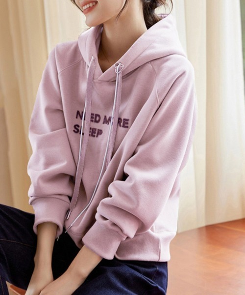 ONEP STAR(ワンピスター)の「ロゴデザインクロスフード長袖パーカー(パーカー・レディース・ピンク・MEDIUM/X-LARGE/LARGE)」の8枚目の写真
