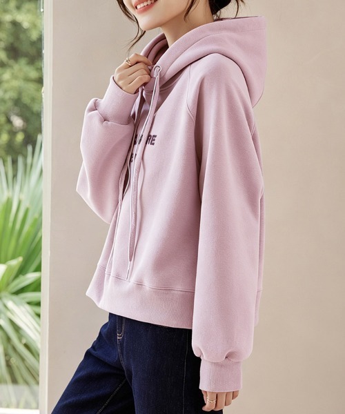 ONEP STAR(ワンピスター)の「ロゴデザインクロスフード長袖パーカー(パーカー・レディース・ピンク・MEDIUM/X-LARGE/LARGE)」の9枚目の写真