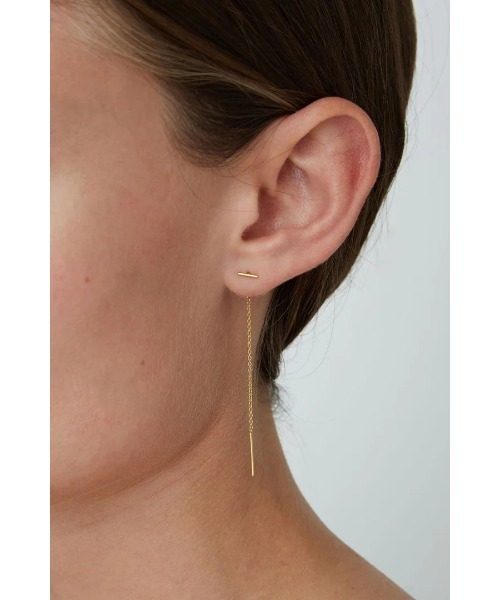 A.en（エイエン ）の「【CHAN LUU】GOLD BAR CHAIN THREAD EARRINGS（ピアス（両耳用）・レディース・ゴールド・ONE SIZE）」の2枚目の写真