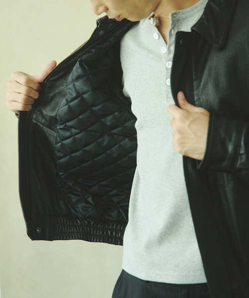 JOURNAL STANDARD（ジャーナルスタンダード）の「ラム ダッド レザー ジャケット（ライダースジャケット・メンズ・ブラック・MEDIUM/LARGE）」の12枚目の写真