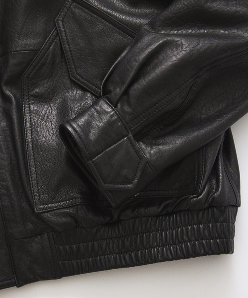JOURNAL STANDARD（ジャーナルスタンダード）の「ラム ダッド レザー ジャケット（ライダースジャケット・メンズ・ブラック・MEDIUM/LARGE）」の3枚目の写真