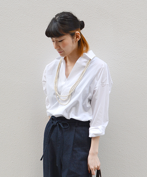 liflattie ships（リフラティ シップス）の「liflattie ships:タイプライター ビッグシャツ（シャツ/ブラウス・レディース・ホワイト/ベージュ/オリーブ・ONE SIZE）」の14枚目の写真