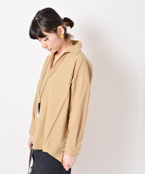 liflattie ships（リフラティ シップス）の「liflattie ships:タイプライター ビッグシャツ（シャツ/ブラウス・レディース・ホワイト/ベージュ/オリーブ・ONE SIZE）」の12枚目の写真