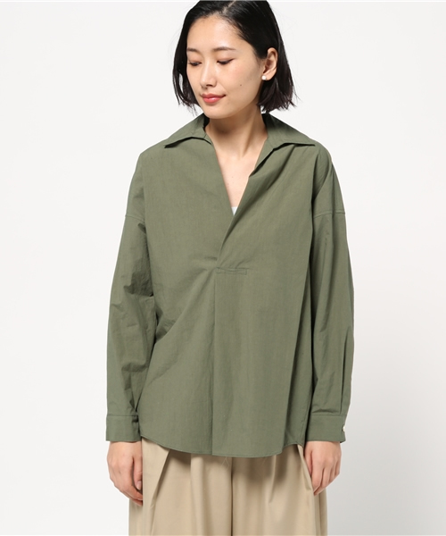 liflattie ships（リフラティ シップス）の「liflattie ships:タイプライター ビッグシャツ（シャツ/ブラウス・レディース・ホワイト/ベージュ/オリーブ・ONE SIZE）」の4枚目の写真