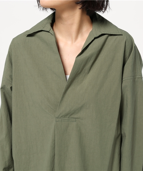 liflattie ships（リフラティ シップス）の「liflattie ships:タイプライター ビッグシャツ（シャツ/ブラウス・レディース・ホワイト/ベージュ/オリーブ・ONE SIZE）」の7枚目の写真