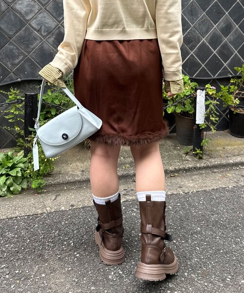 CIAOPANIC(チャオパニック)の「裾ファーサテンミドルスカート(スカート・レディース・イエロー/グレー/ブラウン・ONE SIZE)」の19枚目の写真