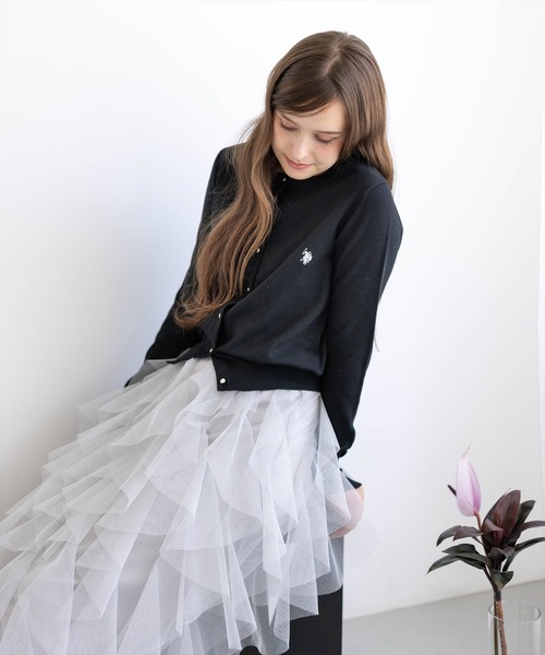 U.S. POLO ASSN.(ユーエスポロアッスン)の「【U.S. POLO ASSN.】clear 別注 コンパクトカーディガン(カーディガン/ボレロ・レディース・ネイビー/ブラック/ブラウン系その他・F)」の1枚目の写真