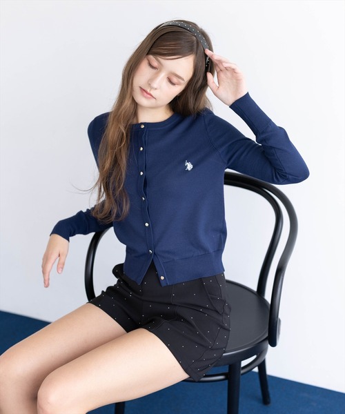 U.S. POLO ASSN.(ユーエスポロアッスン)の「【U.S. POLO ASSN.】clear 別注 コンパクトカーディガン(カーディガン/ボレロ・レディース・ネイビー/ブラック/ブラウン系その他・F)」の8枚目の写真