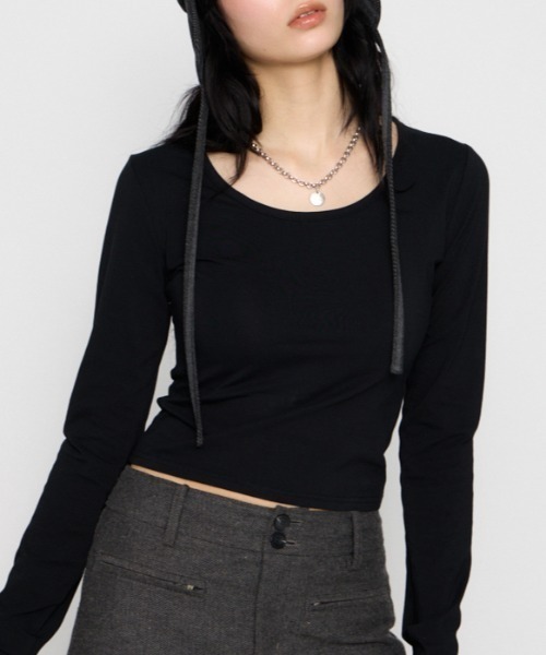 LAGUA GEM(ラグアジェム)の「BASIC USE ロングスリーブTシャツ(Tシャツ/カットソー・レディース・ブラック系その他2/杢グレー/ミント/ブラック/イエロー・FREE)」の2枚目の写真