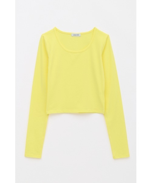 LAGUA GEM(ラグアジェム)の「BASIC USE ロングスリーブTシャツ(Tシャツ/カットソー・レディース・ブラック系その他2/杢グレー/ミント/ブラック/イエロー・FREE)」の14枚目の写真