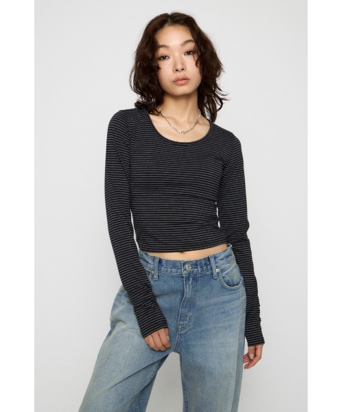 LAGUA GEM(ラグアジェム)の「BASIC USE ロングスリーブTシャツ(Tシャツ/カットソー・レディース・ブラック系その他2/杢グレー/ミント/ブラック/イエロー・FREE)」の17枚目の写真