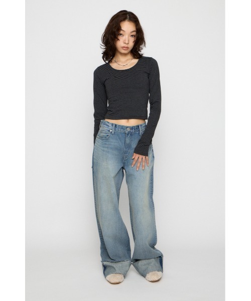 LAGUA GEM(ラグアジェム)の「BASIC USE ロングスリーブTシャツ(Tシャツ/カットソー・レディース・ブラック系その他2/杢グレー/ミント/ブラック/イエロー・FREE)」の18枚目の写真